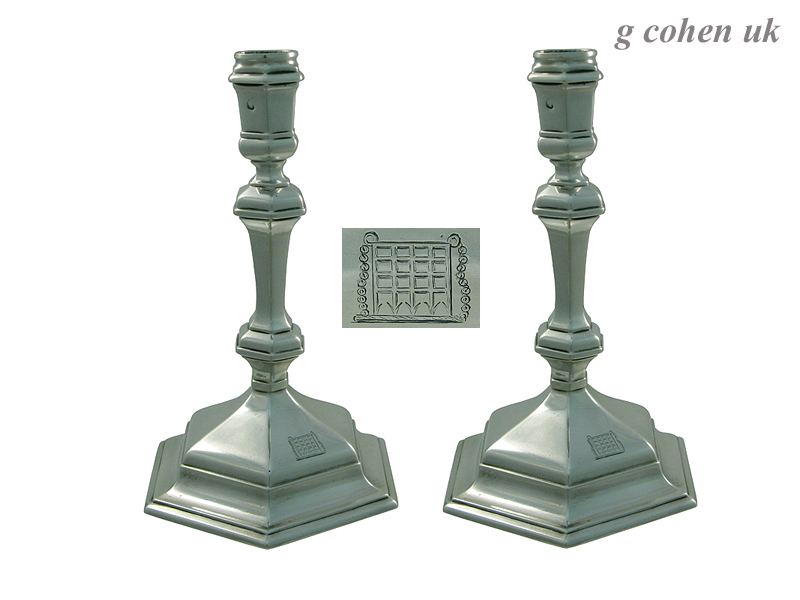 Pair of Georgian Silver Candlesticks  London 1717